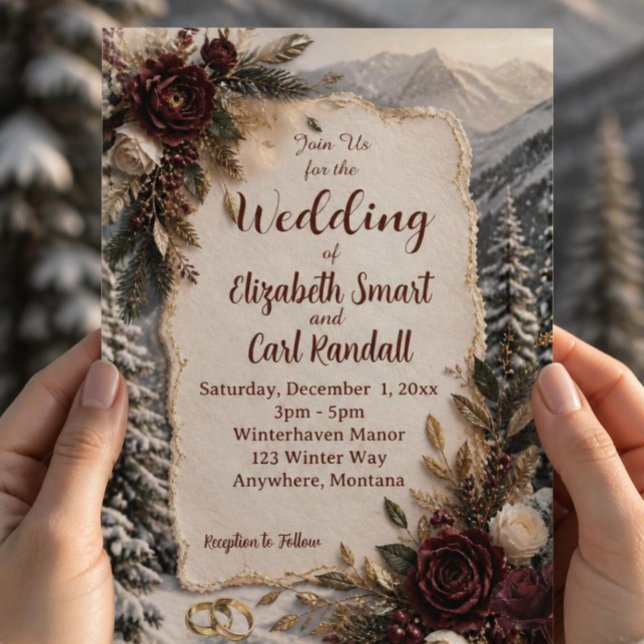 Luxury Winter Mountain Wedding Invitation (Creator Uploaded)