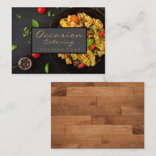 Luxury Wood Dinner Food Plate Design Chef Catering Business Card