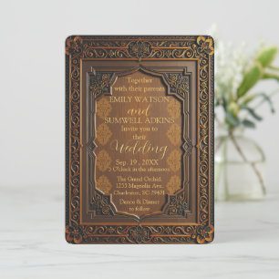 Luxury Wooden Arabesque Wedding Invitation