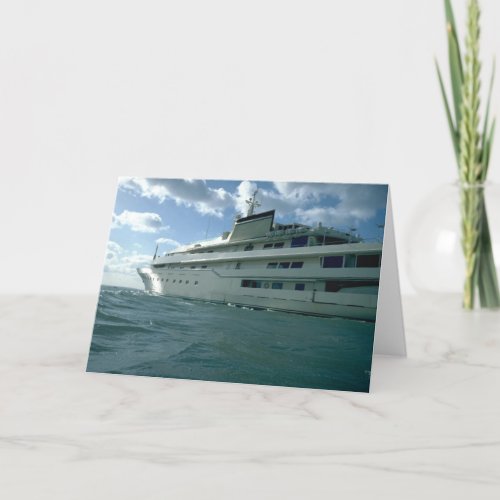 Luxury yacht holiday card