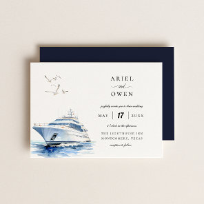 Luxury Yacht Nautical Theme Wedding Invitation
