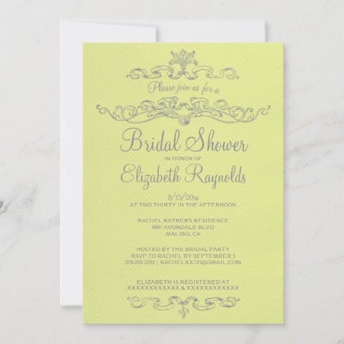 Luxury Yellow Bridal Shower Invitations