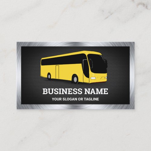 Luxury Yellow Bus Sightseeing Tours Travel Agent Business Card