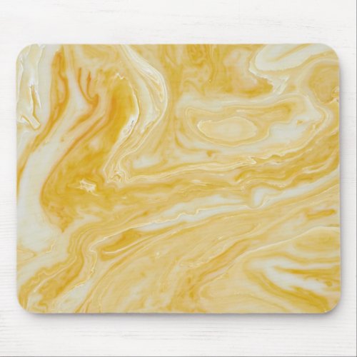 Luxury Yellow White Marble Mouse Pad