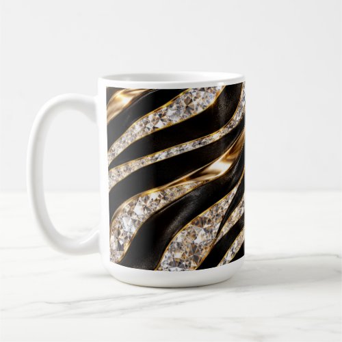 Luxury Zebra Crystal Animal Print Coffee Mug