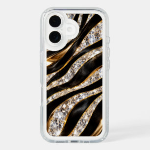 Luxury Zebra Crystal Animal Print iPhone 16 Case