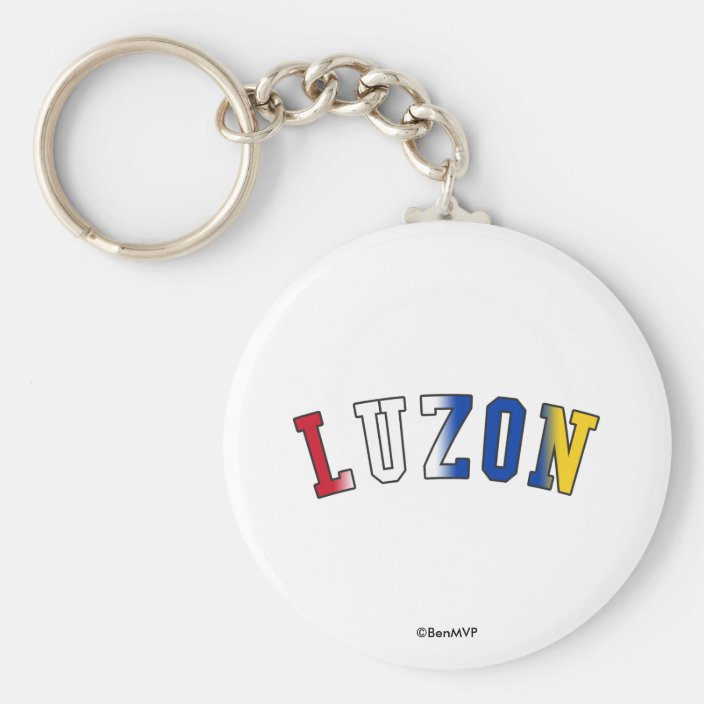 Luzon in Philippines National Flag Colors Key Chain
