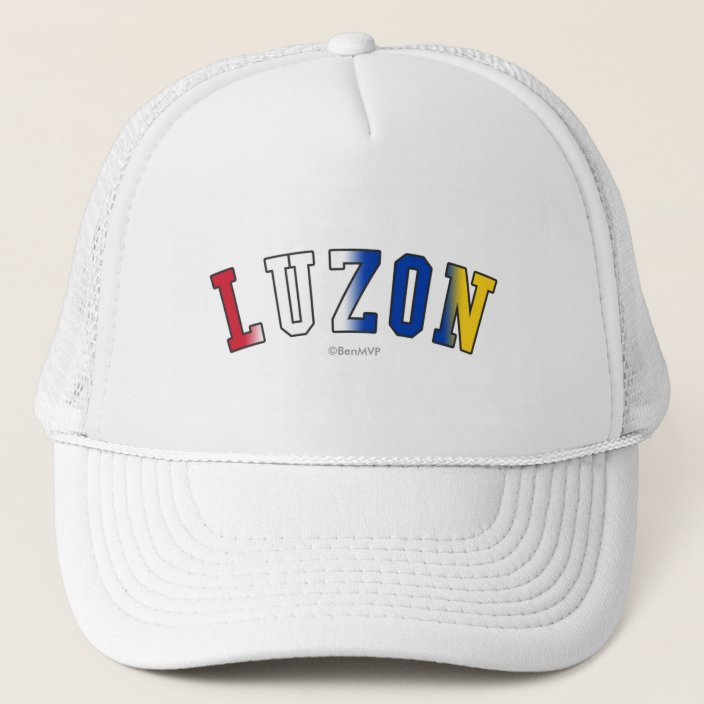 Luzon in Philippines National Flag Colors Mesh Hat