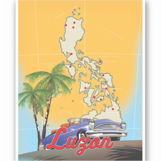 Luzon Philippines Travel poster Sticker (Front)