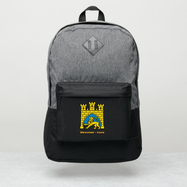 Lviv & Ukraine, Flag - Ukrainian School / Office Port Authority® Backpack (Front)