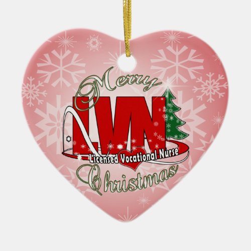 LVN CHRISTMAS Licensed Vocational Nurse Ceramic Ornament