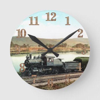Lvrr Black Diamond Express        Round Clock by stanrail at Zazzle