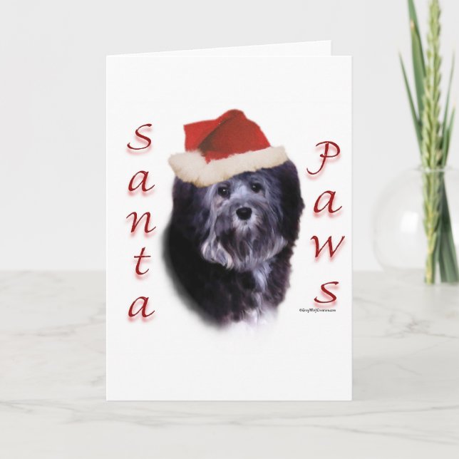 Lwchen Santa Paws Holiday Card (Front)