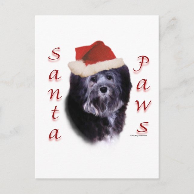 Lwchen Santa Paws Holiday Postcard (Front)