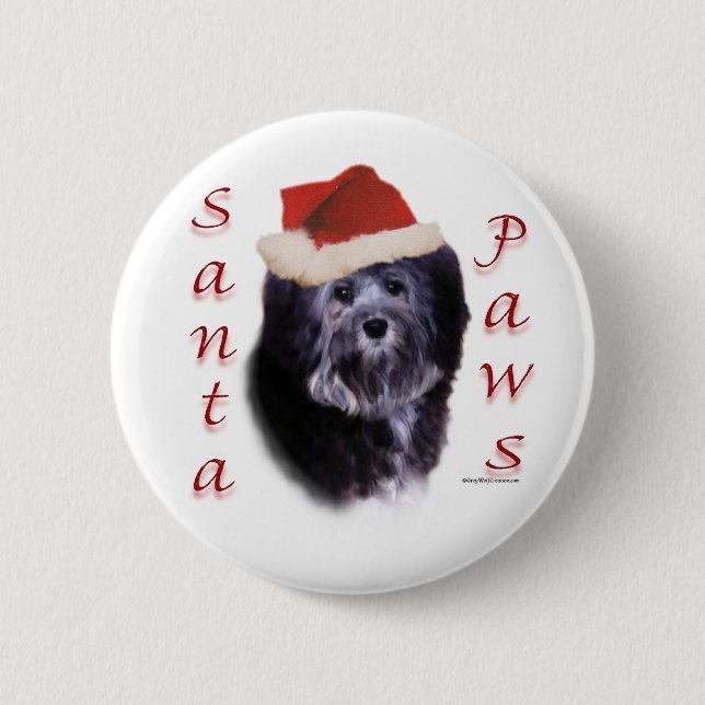 Lwchen Santa Paws Pinback Button (Front)