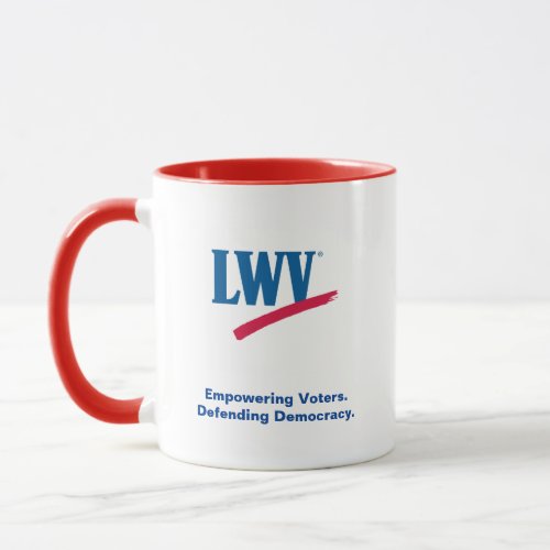 LWV coffee mug with red accent