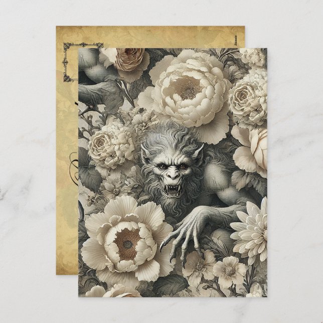 Lycanthropic Splendor – Gothic Victorian  Holiday Postcard (Front/Back)