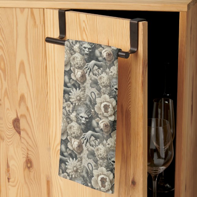 Lycanthropic Splendor – Gothic Victorian Kitchen Towel (Thirds Fold)