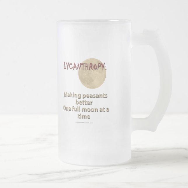 Lycanthropy Frosted Glass Beer Mug (Right)
