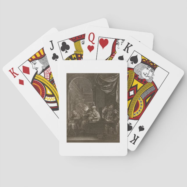 Lycaon Metamorphosed into a Wolf, 1731 (engraving) Poker Cards (Back)