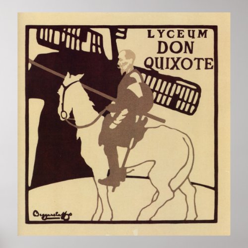 Lyceum Theater Don Quixote vintage ad Poster