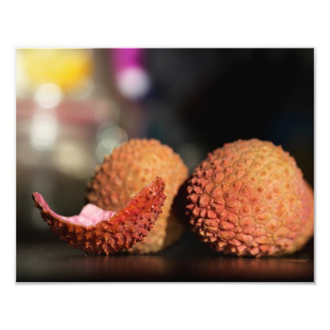 Lychee Fruit Photography, Fruit Macro Photo Print (Front)