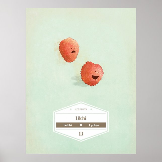 Lychee fruit portrait poster (Front)