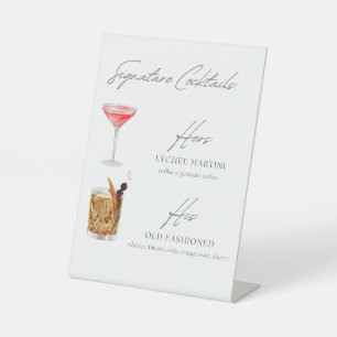 Lychee Martini & Old Fashion Cocktail Sign