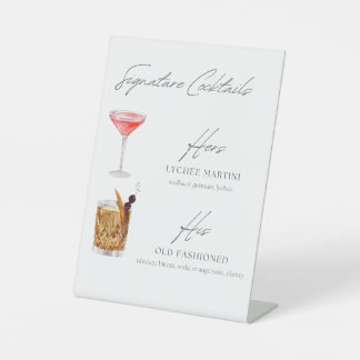 Lychee Martini & Old Fashion Cocktail Sign