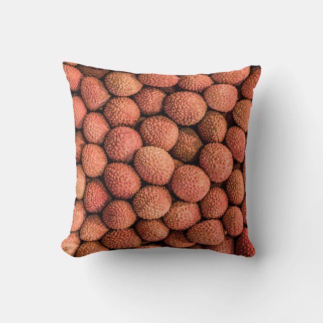 Lychee or Litchi fruit vegan and vegetarian gift Throw Pillow (Front)
