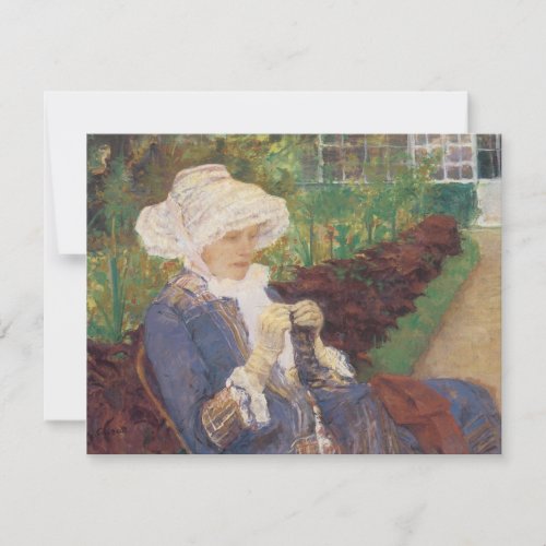 Lydia Crocheting in the Garden at Marly by Cassatt Invite