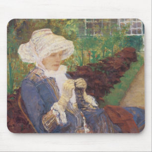 Lydia Crocheting in Garden at Marly, Mary Cassatt Mouse Pad
