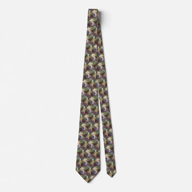 Lydia Crocheting in Garden at Marly, Mary Cassatt Neck Tie (Front)