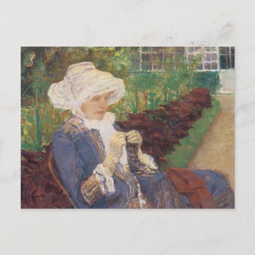 Lydia Crocheting in Garden at Marly Mary Cassatt Postcard