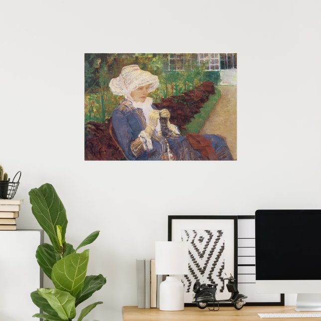 Lydia Crocheting in Garden at Marly, Mary Cassatt Poster (Home Office)