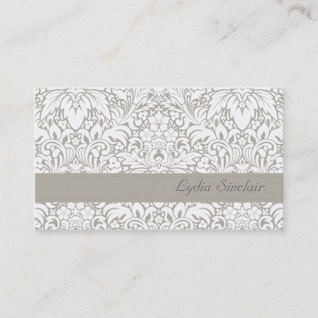 Lydia Gray Damask Floral Business Card (Front)