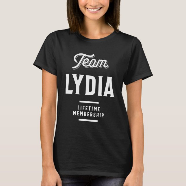 Lydia Personalized Name Birthday Gift T-Shirt (Front)