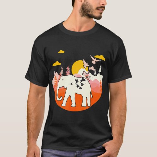 Lydy Vintage Elephant Wildlife Mammal For Girl Boy T_Shirt