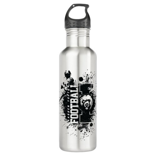 LYFL 04  Black Grunge Lassen Logo Stainless Steel Water Bottle