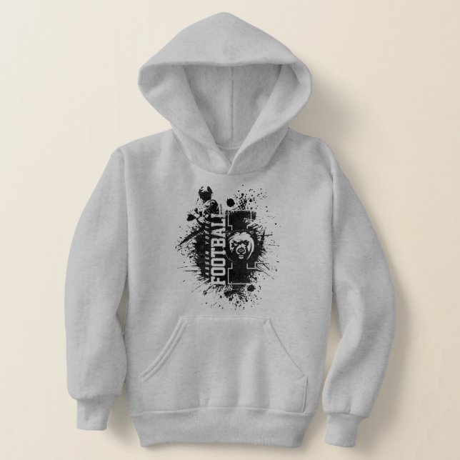 LYFL 04 | Kids Black Grunge Lassen Logo Hoodie (Laydown)