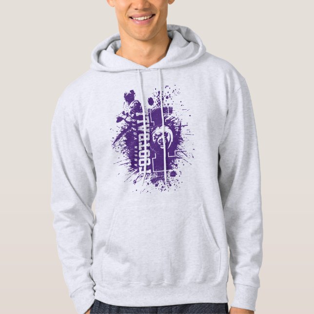 LYFL 05 | Men's Purple Grunge Lassen Logo Hoodie (Front)