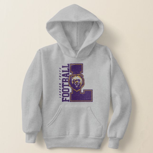 LYFL 06 | Kids Purple Lassen Logo Hoodie (Laydown)