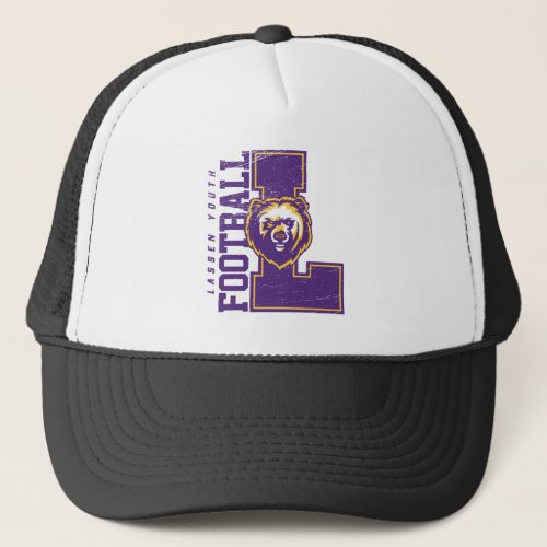 LYFL 06  Purple Lassen Logo Trucker Hat