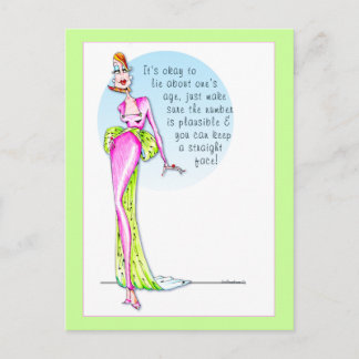 Lying about your age postcard