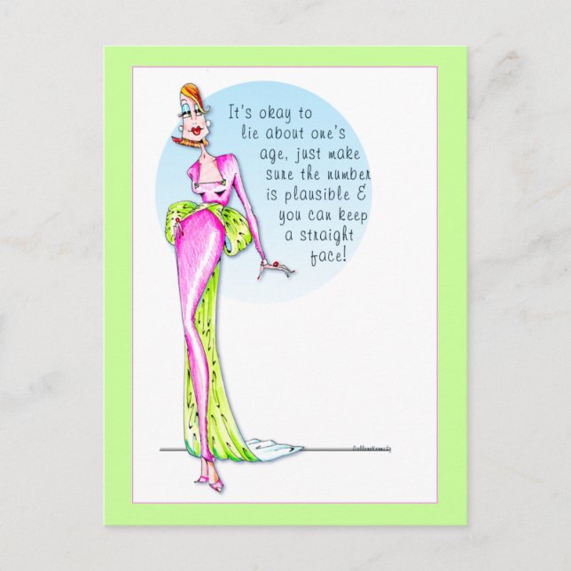 Lying about your age postcard (Front)