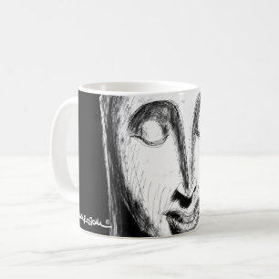Lying Buddha Wat Pho Bangkok Thailand B&W Coffee Mug