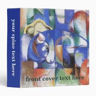 Lying Bull by Franz Marc, Vintage Cubism Art 3 Ring Binder