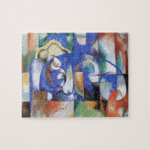 Lying Bull by Franz Marc, Vintage Cubism Art Jigsaw Puzzle