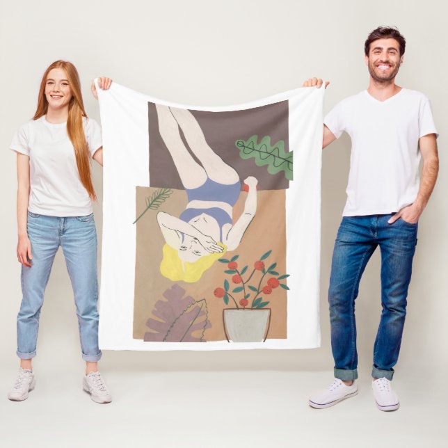 Lying Woman Fleece Blanket (In Situ)