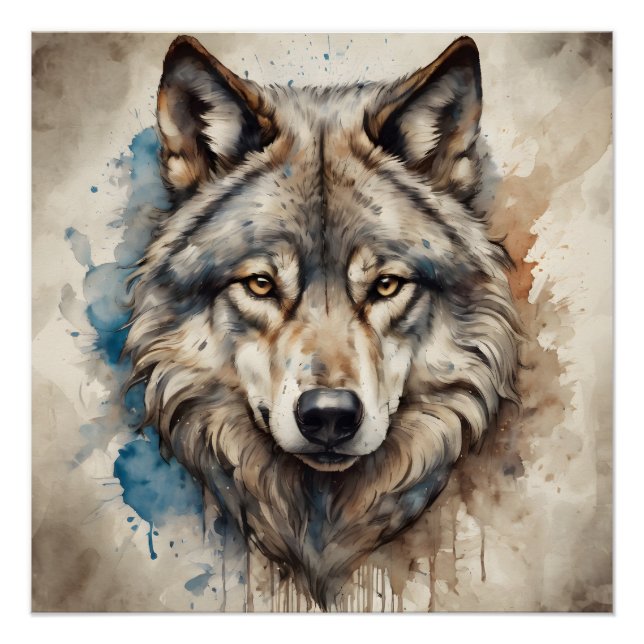 Lykos the Grey Wolf Art Poster (Front)